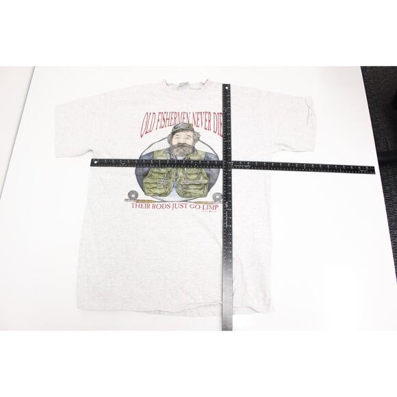 Vintage Old Fishermen Never Die T Shirt XL - Picture 5 of 7